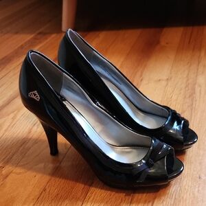 Fergalicious By Fergie Women's Open Toe Heels Black Size 7.5